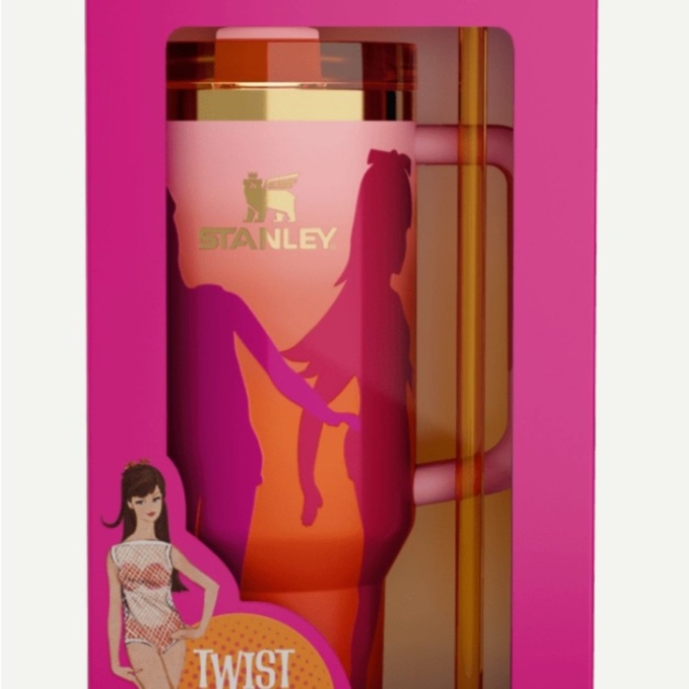 Stanley X Barbie Twist ‘N Turn FLOWSTATE H2.0 40 oz Pink Tumbler BNIB - Picture 3 of 15
